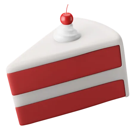 A Slice Of Red Velvet Cake Western Dessert 3 D Icon Illustration 3D Icon