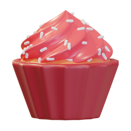 Red Velvet Cupcake 3D Icon