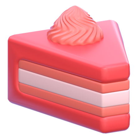 Roter Samtkuchen  3D Icon