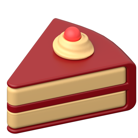 Roter Samtkuchen  3D Icon