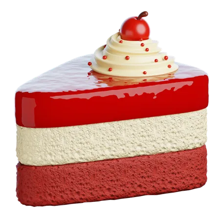 Red Velvet Slice Cake  3D Icon