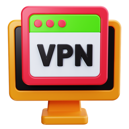 Red vpn  3D Icon