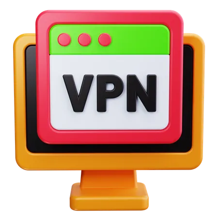 Red vpn  3D Icon