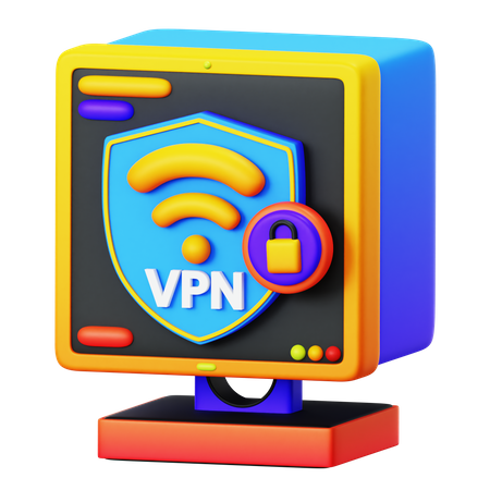 Red vpn  3D Illustration