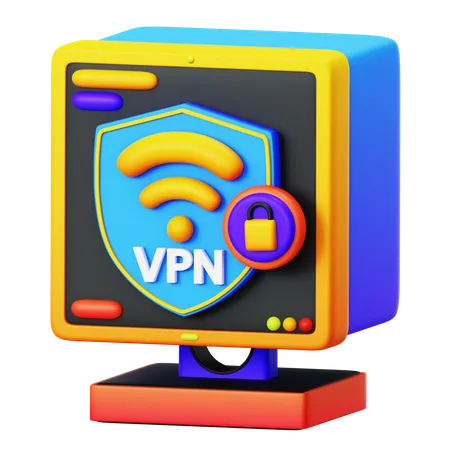 Red vpn  3D Illustration