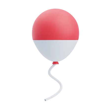 Red White Balloon  3D Icon