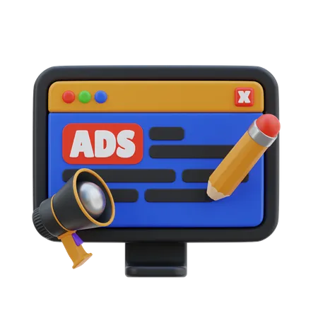 Redacción publicitaria de marketing  3D Icon