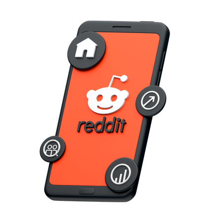 Reddit no smartphone  3D Icon