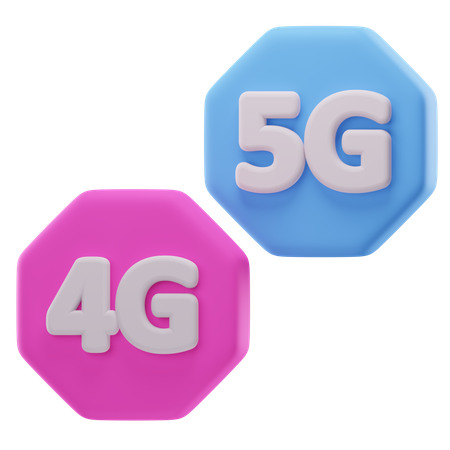 Rede 4g e 5g  3D Icon