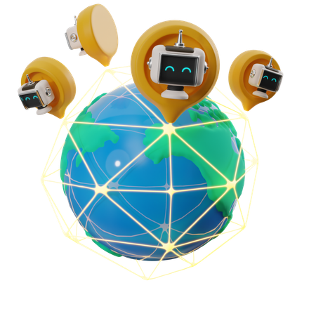 Rede de IA  3D Icon