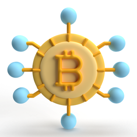 Rede Bitcoin  3D Icon