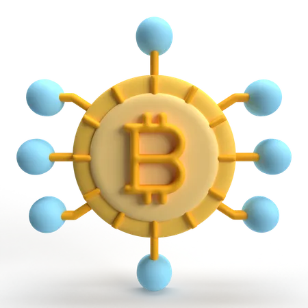 Rede Bitcoin  3D Icon