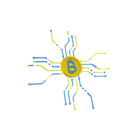 Rede Bitcoin  3D Icon