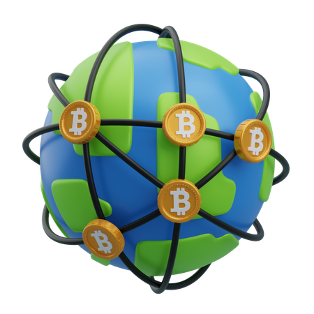 Rede Bitcoin  3D Icon