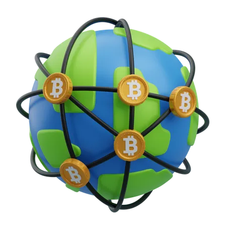 Rede Bitcoin  3D Icon