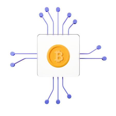 Rede Bitcoin  3D Illustration