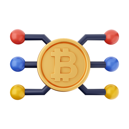 Rede Bitcoin  3D Icon