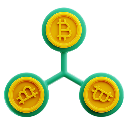 Rede Bitcoin  3D Icon