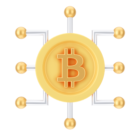 Rede Bitcoin  3D Icon