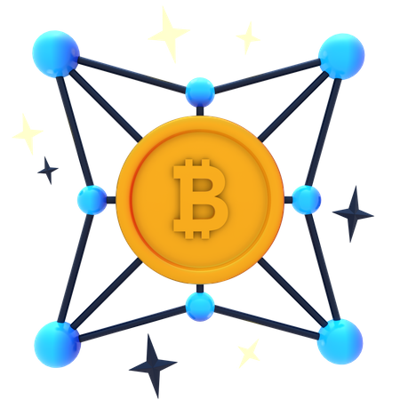 Rede Bitcoin  3D Icon