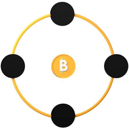 Rede Bitcoin  3D Icon