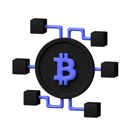 Rede Bitcoin  3D Icon
