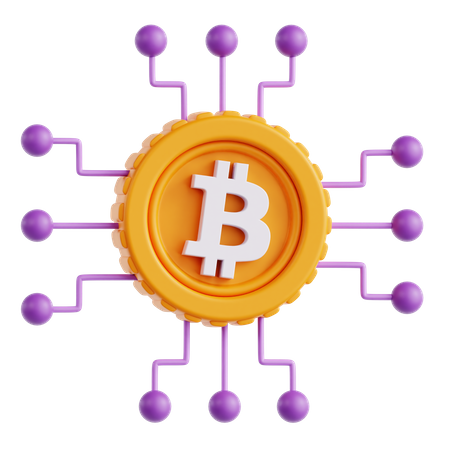 Rede Bitcoin  3D Icon