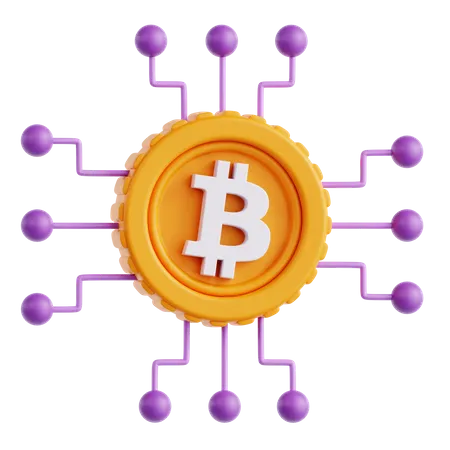 Rede Bitcoin  3D Icon