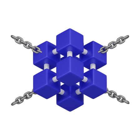 Rede blockchain  3D Icon