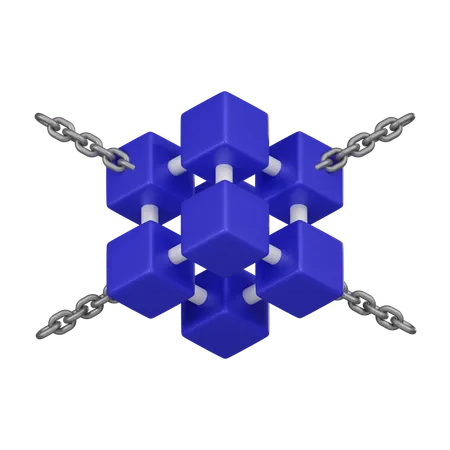 Rede blockchain  3D Icon