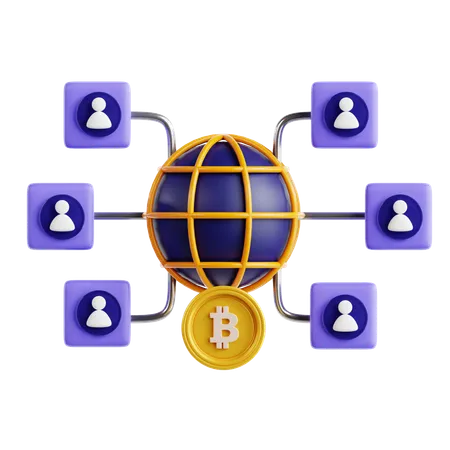 Rede blockchain  3D Icon