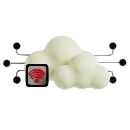 Rede de conectividade em nuvem  3D Icon