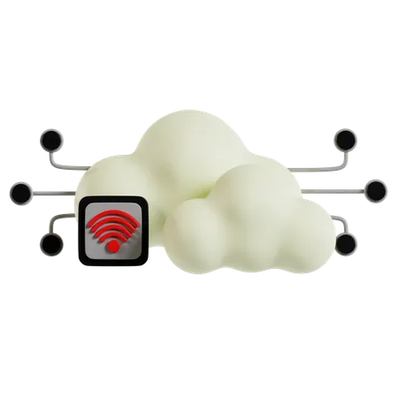 Rede de conectividade em nuvem  3D Icon