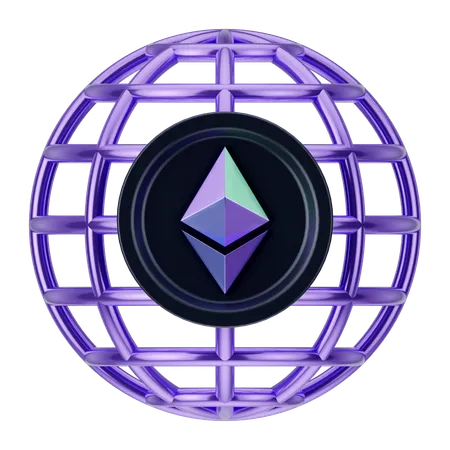 Rede criptográfica  3D Icon