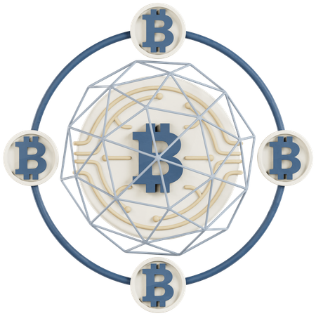 Rede criptográfica  3D Icon