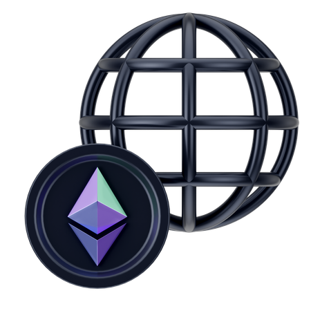 Rede criptográfica  3D Icon