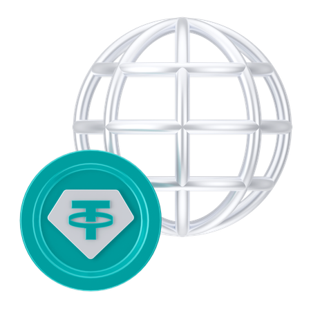 Rede criptográfica  3D Icon