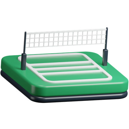 Campo de Voleibol + Rede  3D Icon