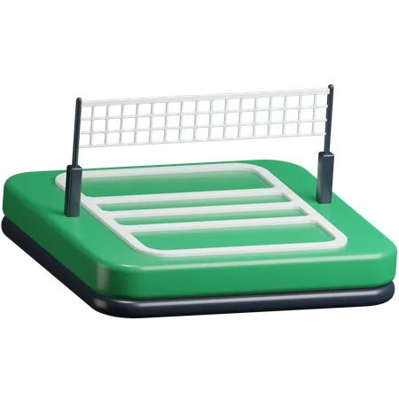 Campo de Voleibol + Rede  3D Icon