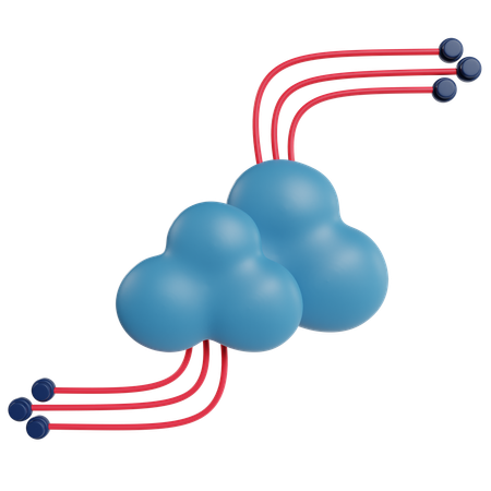 Rede de computação em nuvem  3D Icon