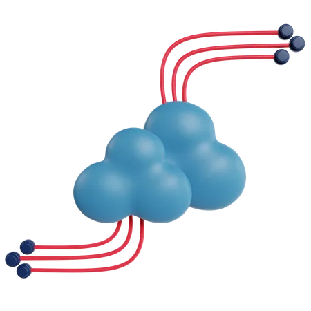 Rede de computação em nuvem  3D Icon