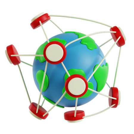 Rede de conectividade global  3D Icon