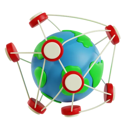 Rede de conectividade global  3D Icon