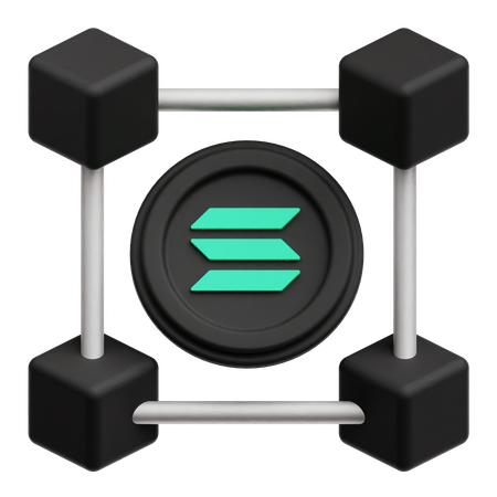 Rede Solana Crypto Coin  3D Icon