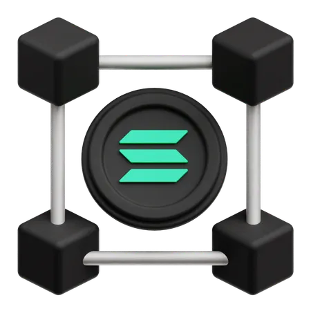 Rede Solana Crypto Coin  3D Icon