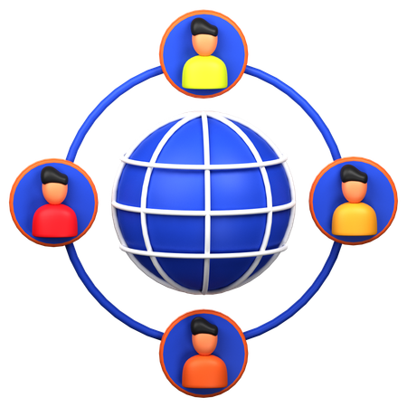 Rede de equipe  3D Icon