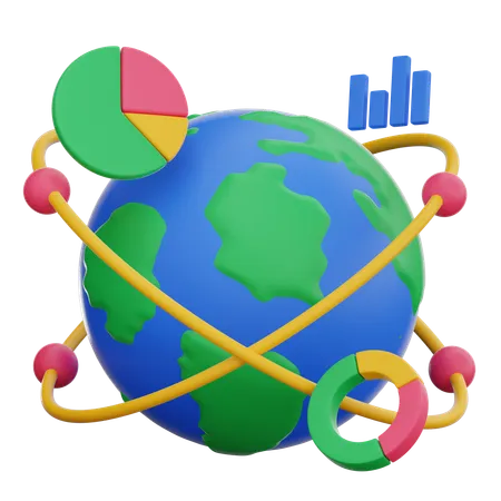 Rede global de negócios  3D Icon