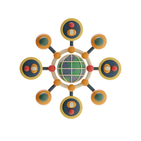 Rede global de negócios  3D Icon