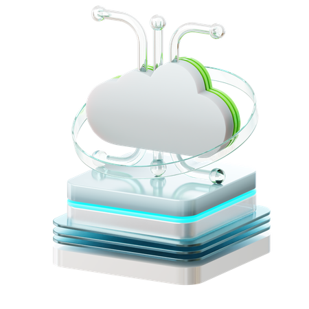 Rede em nuvem  3D Icon