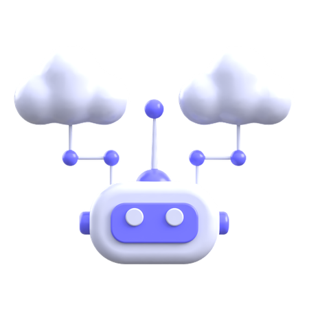 Rede de nuvem de IA  3D Icon